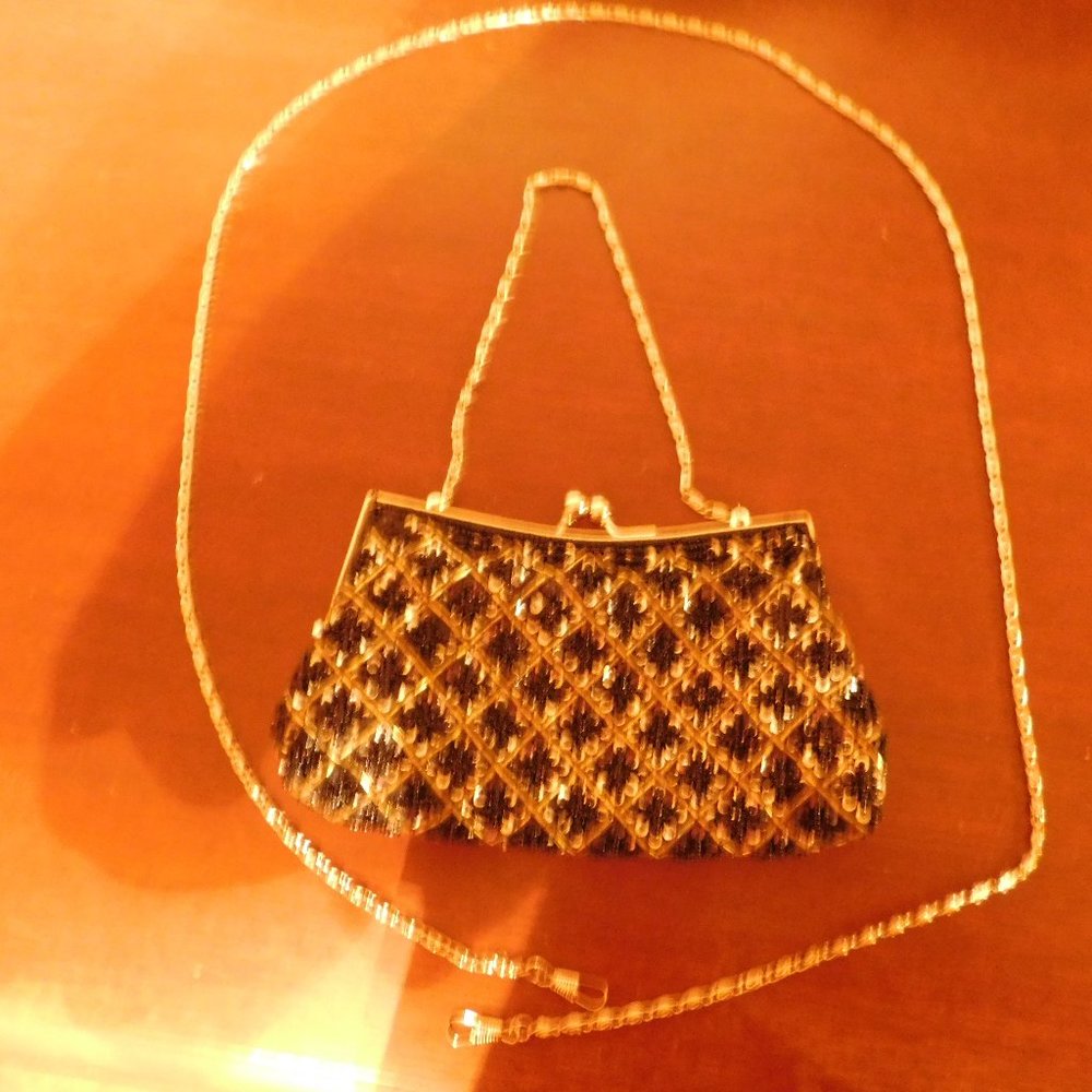 MONI COUTURE EVENING BAG...BLACK AND SILVER